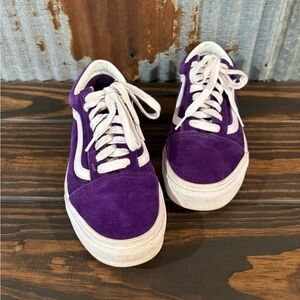 Unisex Vans Purple and White Sneakers - M 6.5 W 8.0